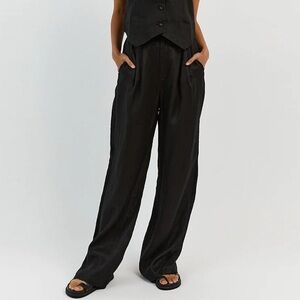 Commense Wide Flared Black Pants